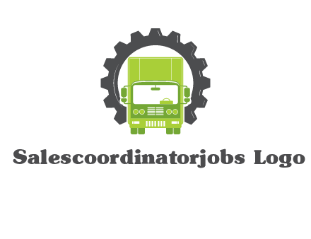 construction truck in a gear icon