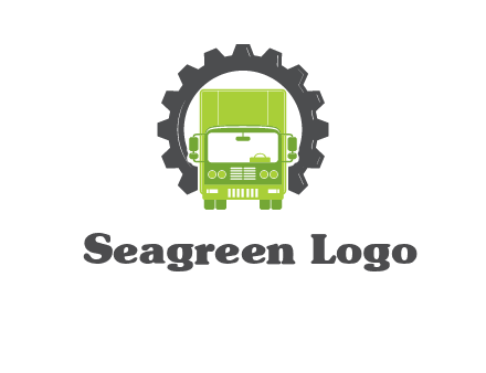 construction truck in a gear icon