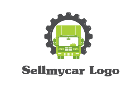 construction truck in a gear icon
