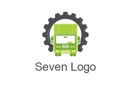 construction truck in a gear icon