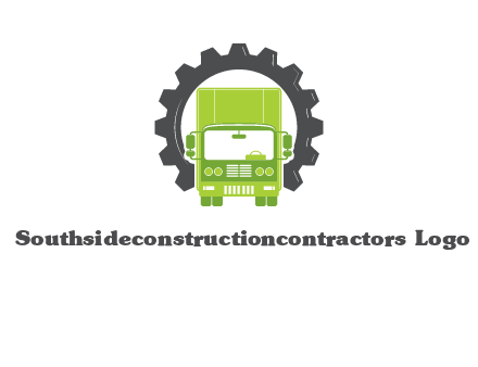 construction truck in a gear icon