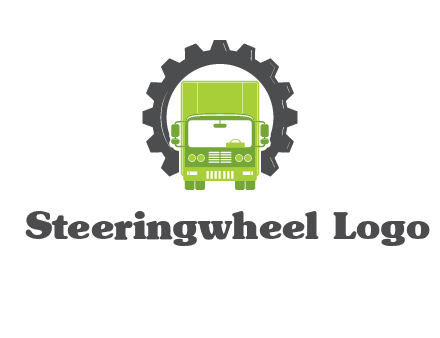 construction truck in a gear icon