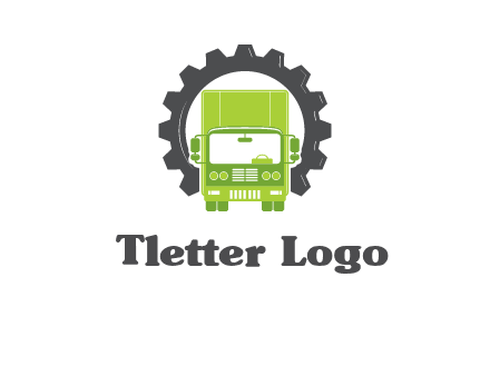 construction truck in a gear icon