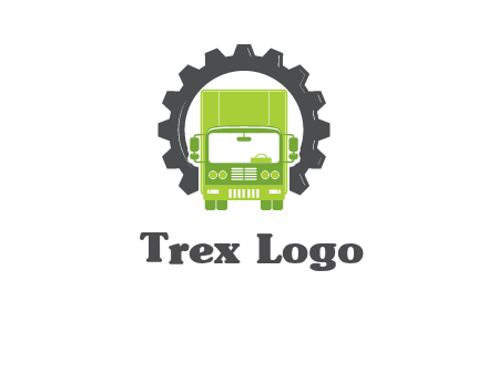 construction truck in a gear icon