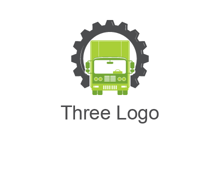 construction truck in a gear icon
