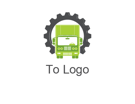 construction truck in a gear icon