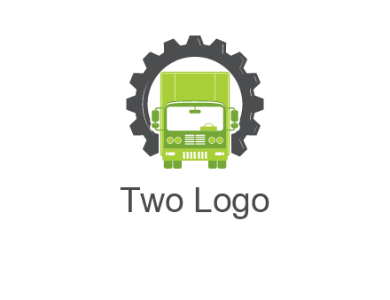 construction truck in a gear icon