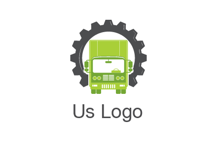 construction truck in a gear icon
