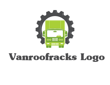 construction truck in a gear icon