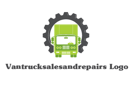 construction truck in a gear icon