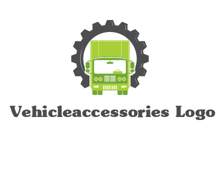 construction truck in a gear icon