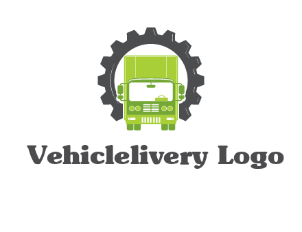 construction truck in a gear icon