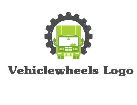 construction truck in a gear icon
