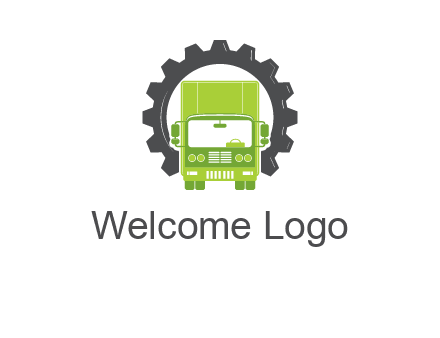 construction truck in a gear icon