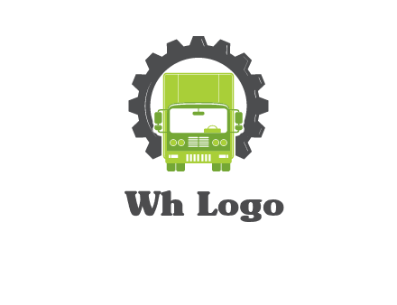 construction truck in a gear icon