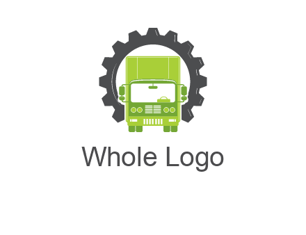 construction truck in a gear icon