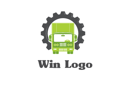 construction truck in a gear icon