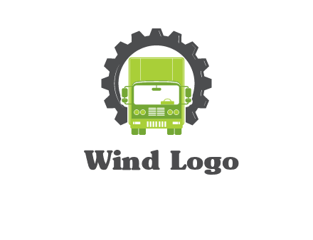 construction truck in a gear icon