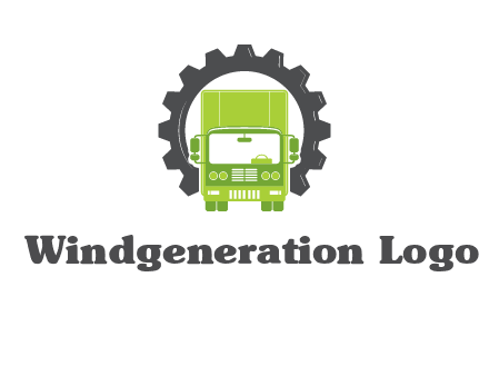 construction truck in a gear icon