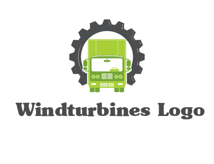 construction truck in a gear icon