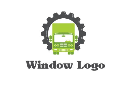 construction truck in a gear icon