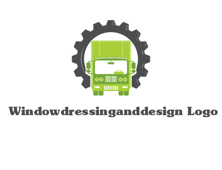 construction truck in a gear icon