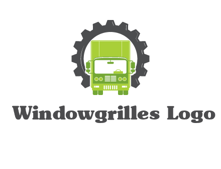 construction truck in a gear icon
