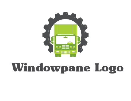 construction truck in a gear icon