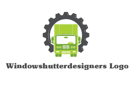 construction truck in a gear icon