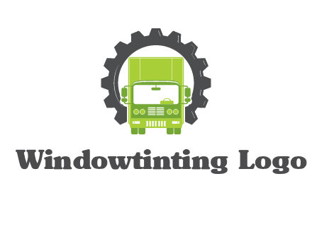construction truck in a gear icon