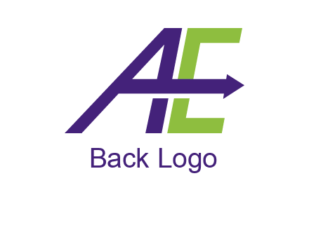 arrow passing through letters A and E