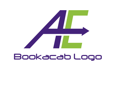 arrow passing through letters A and E