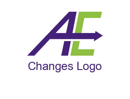 arrow passing through letters A and E