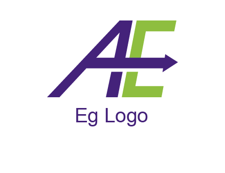 arrow passing through letters A and E