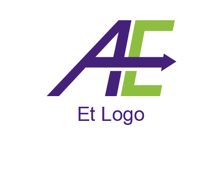 arrow passing through letters A and E