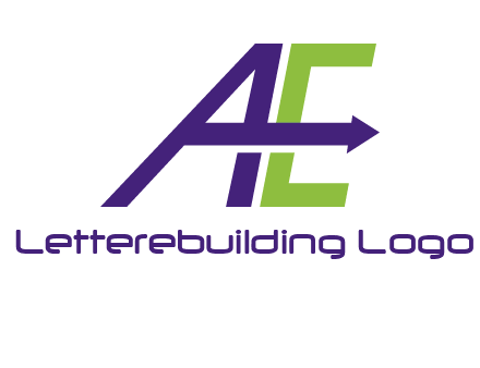 arrow passing through letters A and E