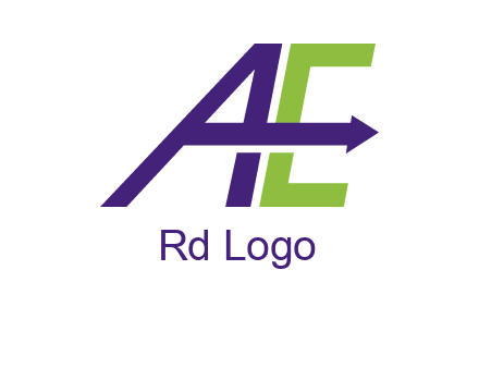 arrow passing through letters A and E