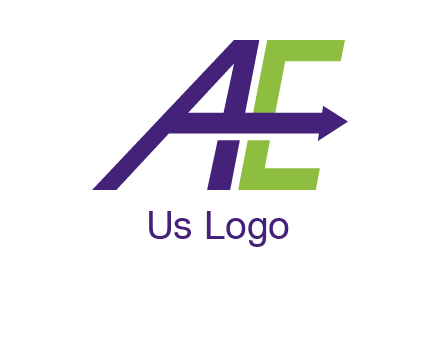 arrow passing through letters A and E