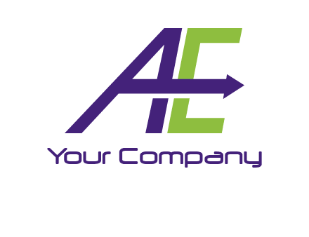 arrow passing through letters A and E