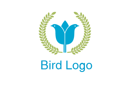 2 birds in leaf branch logo
