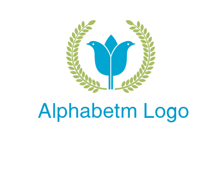 2 birds in leaf branch logo