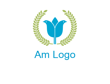 2 birds in leaf branch logo