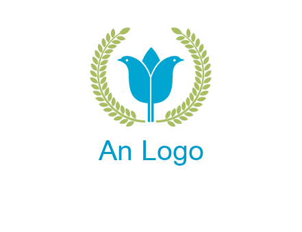 2 birds in leaf branch logo