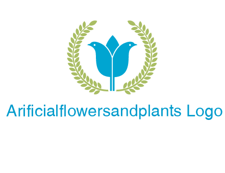 2 birds in leaf branch logo