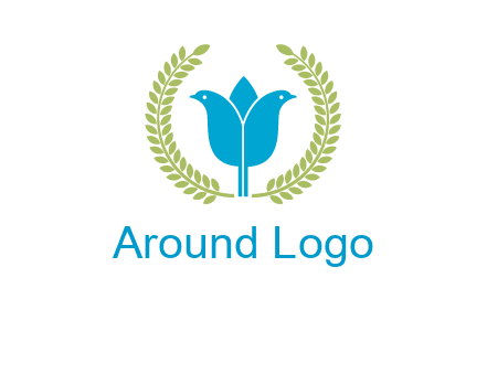 2 birds in leaf branch logo