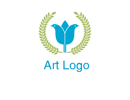 2 birds in leaf branch logo
