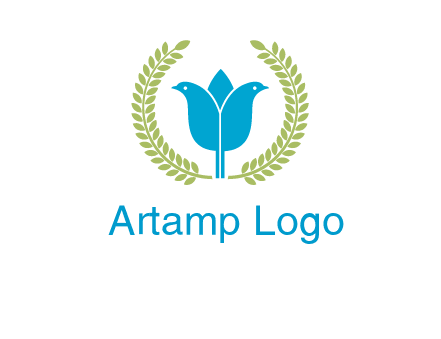 2 birds in leaf branch logo