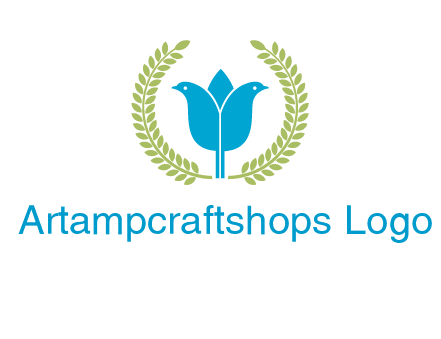 2 birds in leaf branch logo