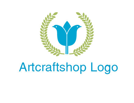 2 birds in leaf branch logo