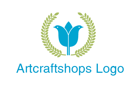 2 birds in leaf branch logo